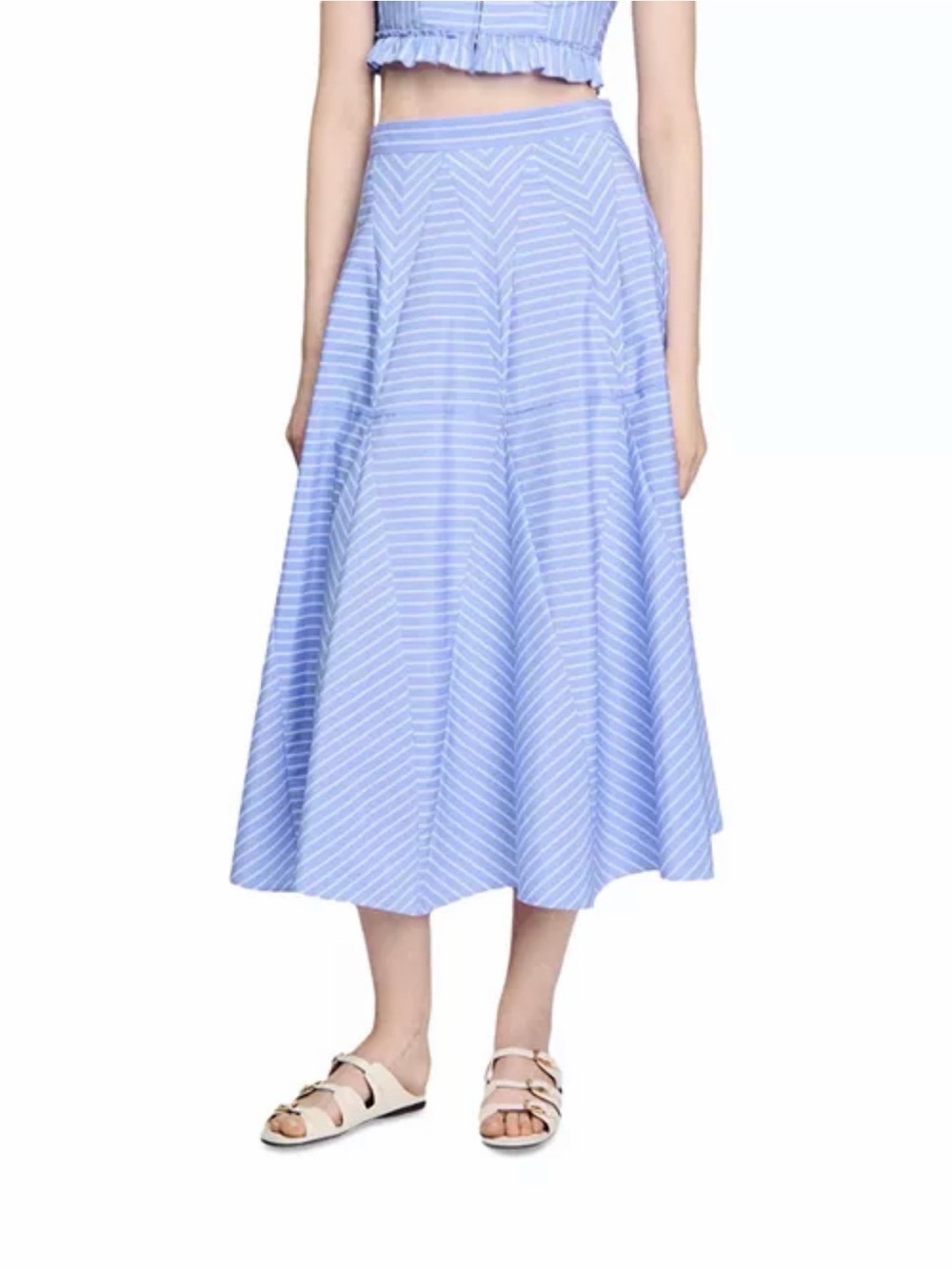 Ombrella Long Striped Skirt